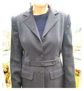 LAUREN Ralph Lauren Charcoal Wrap/Belted Coat S-8